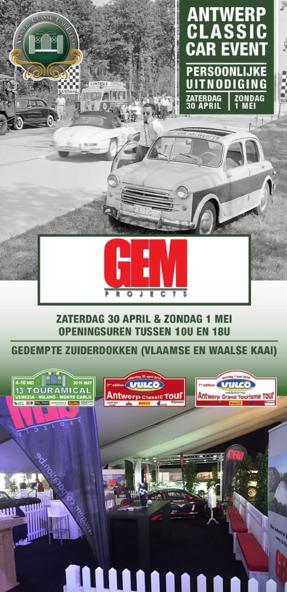 Persoonlijke uitnodiging Classic Car Event 2016